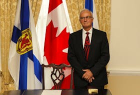Leo Glavine attends a ceremony at Province House on Tuesday, Oct. 13, 2020, where he was sworn in as Nova Scotia's new health minister.