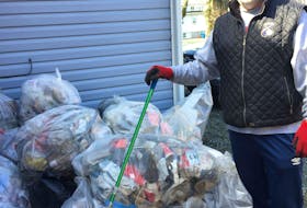 Greg Patterson of Dartmouth has collected more than 20 big bags of garbage since he started walking around his neighborhood while off work during to COVID-19.