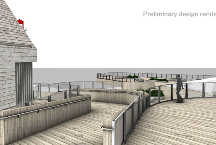 Plans have been unveiled for the installation of a viewing platform over the rocks at Peggys Cove. - Develop Nova Scotia