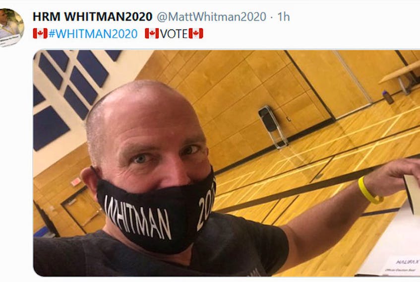 Coun. Matt Whitman tweeted a selfie, which he later deleted, that showed him casting his ballot at his local polling station.