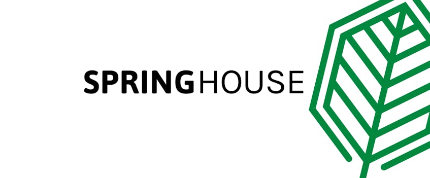 Logo for Springhouse, a vegan eatery and retail outlet in Halifax.
