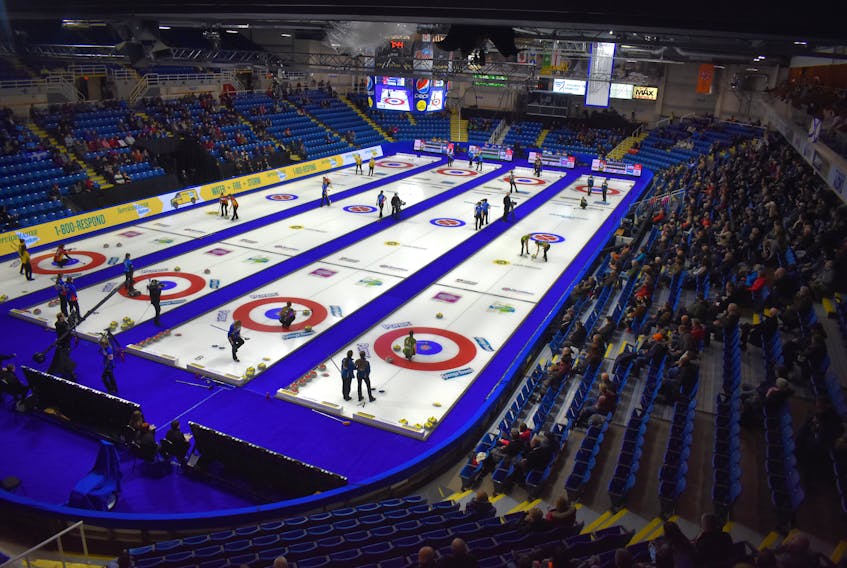 Action at the 2019 Scotties Tournament of Hearts at Centre 200 in Sydney last February. The women’s national curling championship attracted 46,796 people to the Sydney venue for the event. JEREMY FRASER/CAPE BRETON POST