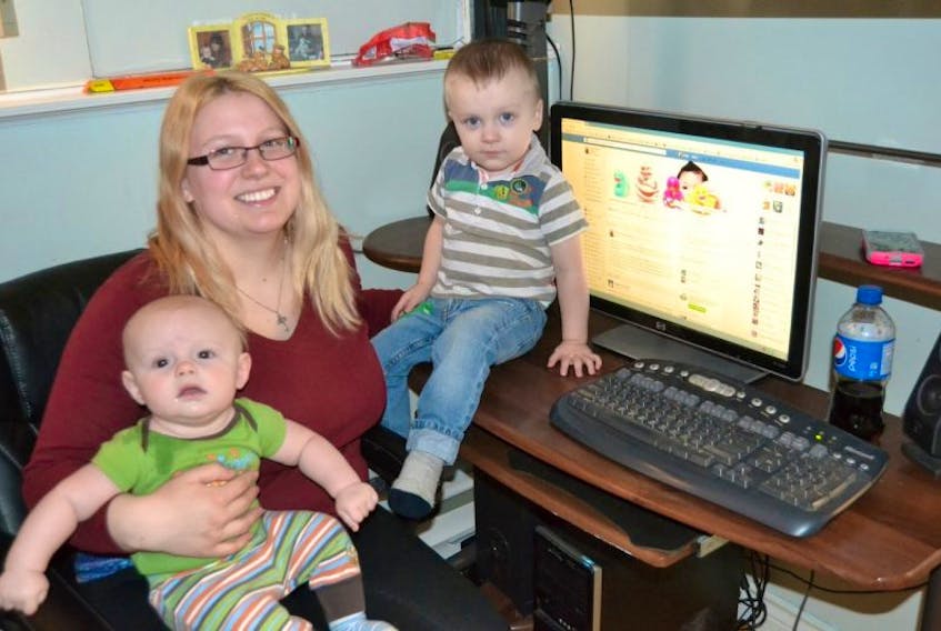 Emily Heaney, shown here with her sons William, and Lea, is one of the founders of the Island Mothers Helping Mothers group. 