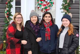 From left, Danielle Doyle, Gigi Cheng, Giulia Marcello and Hannah Doyle. Danielle and her daughter have welcomed the two exchange students into their home since the beginning of September. CONTRIBUTED PHOTO