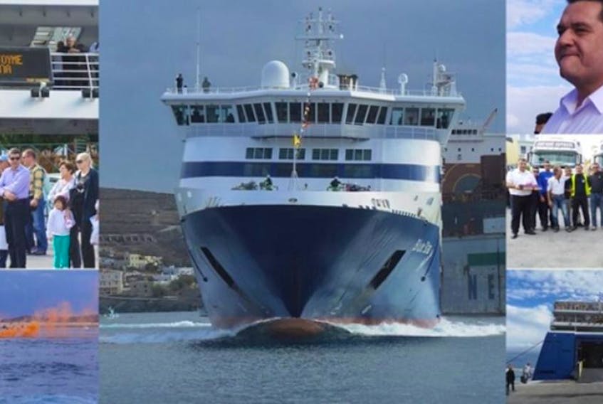 The Blue Star Ferries ship Ithaki <a href="http://tinyurl.com/navzfm3">leaving</a> Greece