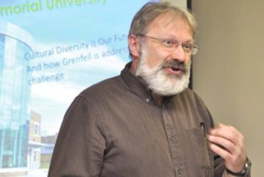 ['Professor Ivan Emke speaks at the Rotary Club of Corner Brook recently.<br /><br />']