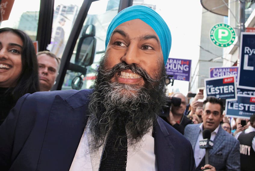 NDP Leader Jagmeet Singh arrives for an election debate in Toronto on Sept. 12, 2019.