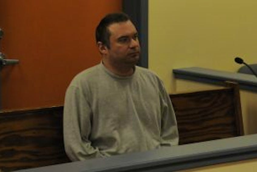 ['Jason Alexander King, 45, appears in a Harbour Grace courtroom on Wednesday, March 30.']