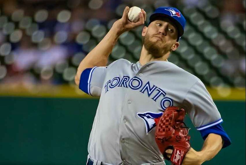 Toronto Blue Jays relief pitcher Ken Giles. (DAVE REGINEK/Getty Images) 
