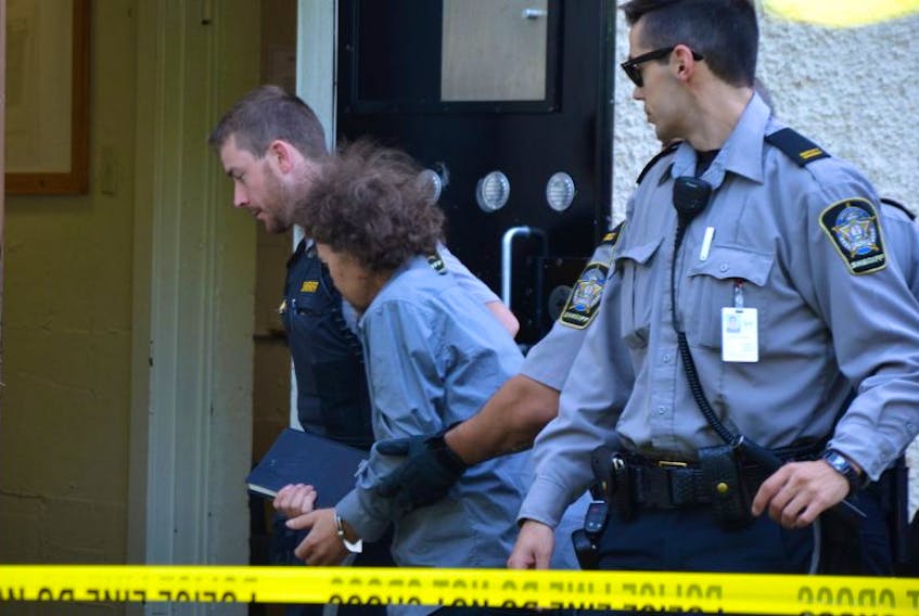 Jeffrey Luke Gregory was brought to Annapolis Royal court in custody July 14. He faces attempted murder and arson charges from an incident in Hillsburn July 4.