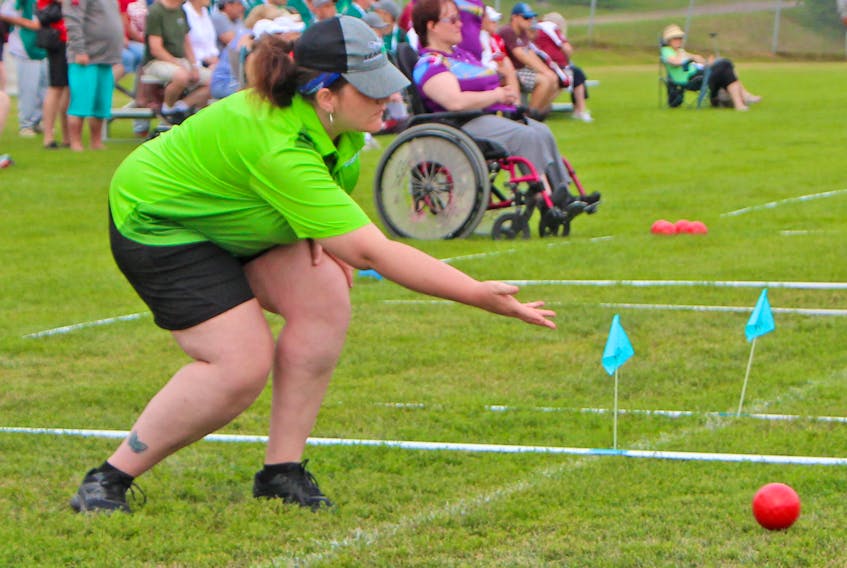 Jennifer Hickox of Team PEI releases her shot during bocce action Thursday morning at the Special Olympics Canada 2018 Summer Games in Antigonish. Corey LeBlanc