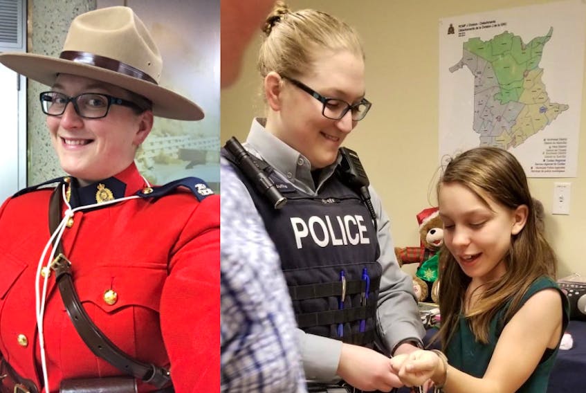 Cst. Jessica Legouffe is one of the members of the Sussex RCMP detachment who takes part in the Shop with a Cop program, where officers and children go out together to do some Christmas shopping. - Photo Contributed.