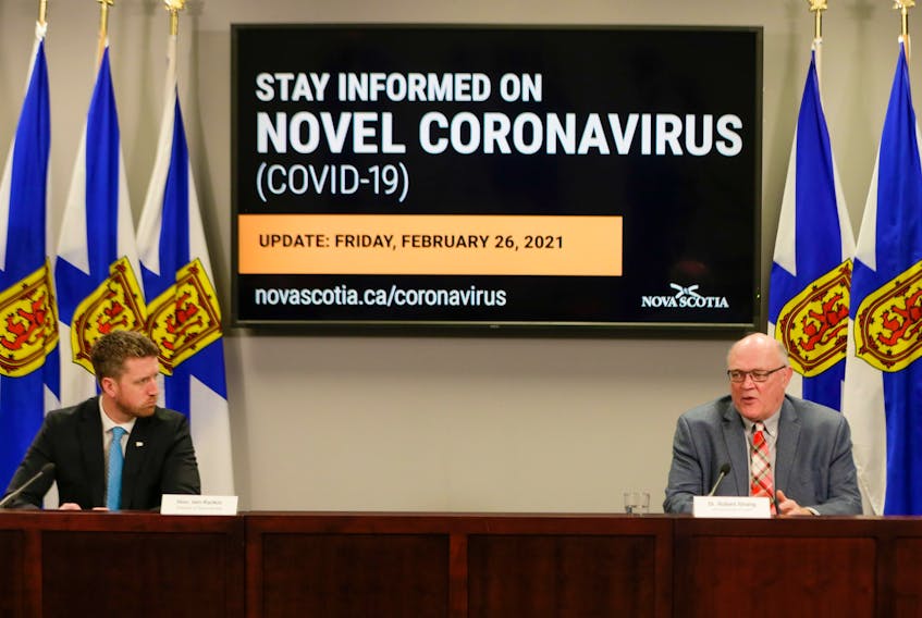 Feb. 26 2021 - Premier Iain Rankin and Dr. Robert Strang, Nova Scotia's chief medical officer of health, host a video update on COVID-19 in the province on Friday.  - Communications Nova Scotia