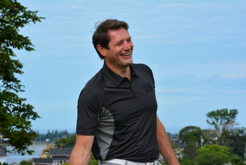 Jody Shelley all smiles during the 11th annual Jody Shelley Golf Fore Health event at the Yarmouth Links. TINA COMEAU PHOTO