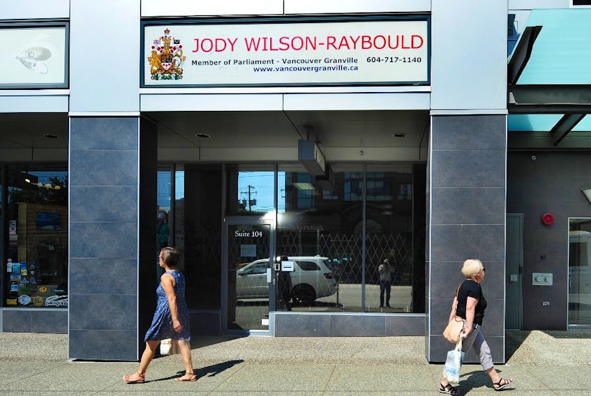 The Jody Wilson Raybold constituency office as people react to finding by ethics commissioner that PM Justin Trudeau sought to influence Jody Wilson-Raybould in SNC Lavalin affair, in Vancouver, in  Surrey,  BC., August 14, 2019. 