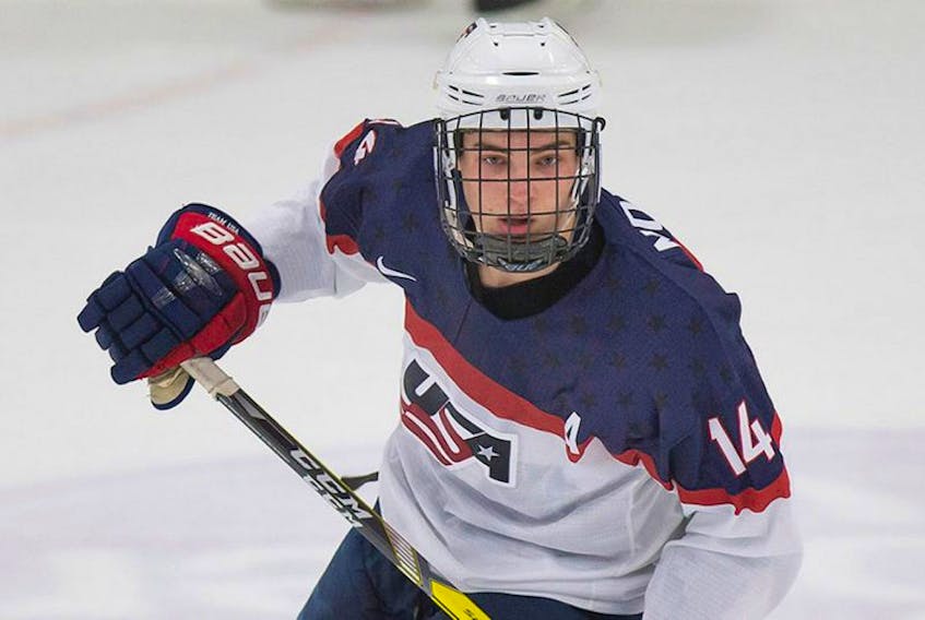 TSN’s Bob McKenzie had Josh Norris (14) of the U.S. national under-18 team at 60th in his mid-season rankings for the 2017NHL Entry Draft, beginning tonight in Chicago. However, the son of St. John’s native Dwayne Norris has become a much  hotter commodity over the past few months, with McKenzie and others now predicting he will be a first-round pick.
