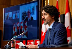  Prime Minister Justin Trudeau speaks at a news conference in Ottawa on March 5, 2021.