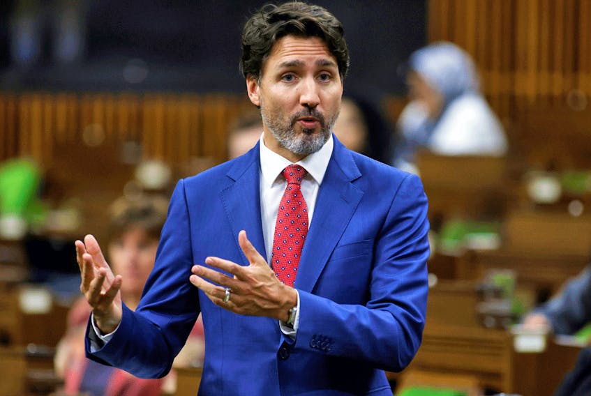 Prime Minister Justin Trudeau speaks during question period in the House of Commons, October 21, 2020.