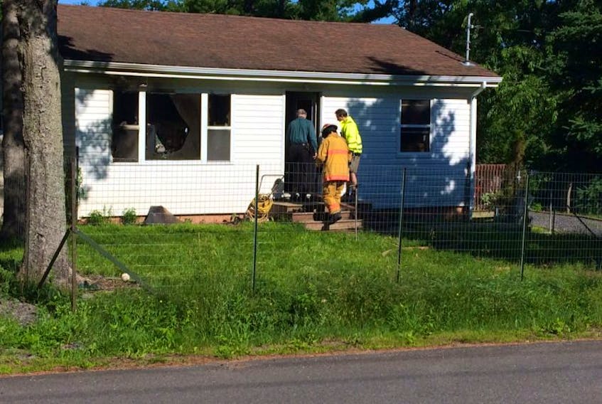 Firefighters were called to a house on Dow Road in New Minas July 5 after flames were reported shooting from the windows.