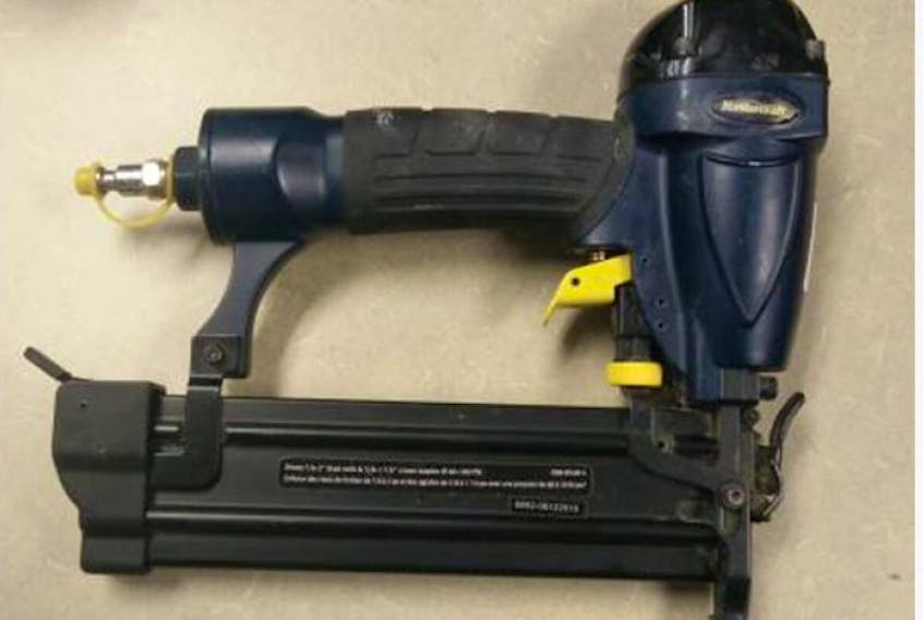 Health Canada is recalling this Mastercraft 2-in-1 Nailer that was sold across Canada at Canadian Tire stores between 2009 and March 2011.