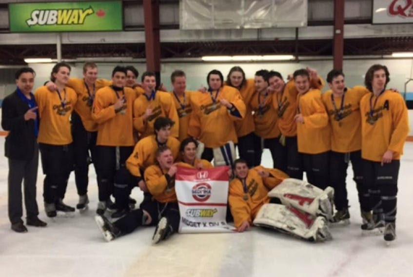 The Greenwich Bombers, also known as the Horton Griffins, captured their provincial title in the midget league this year.