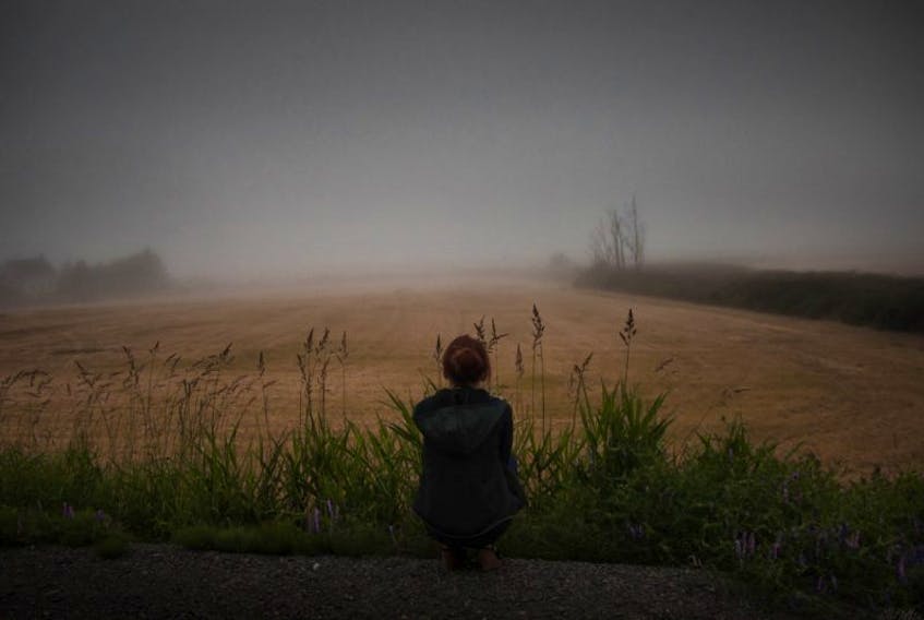 Fog rolls in over a field, creating a spooky scene.