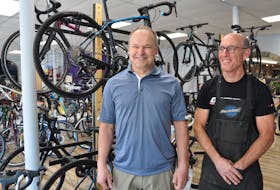 Bill Harvie and Doug McDougall of Kentville's Valley Stove and Cycle shop say awareness is the biggest barrier to safe cycling in Kings County, and that once this increases, dangers will decrease.