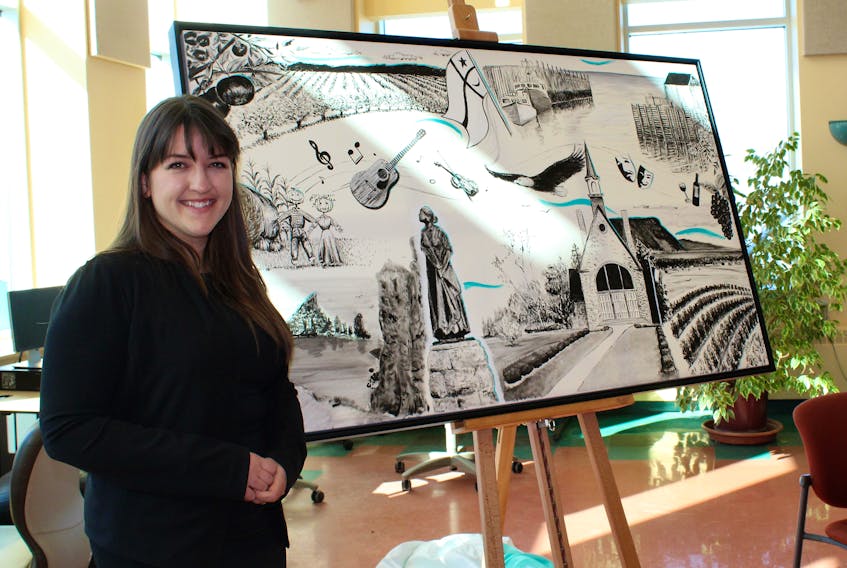 As part of the recent celebration of the Make Way Campaign at the Nova Scotia Community College Kingstec Campus, a work of art by NSCC alumnus Bee Stanton was unveiled that was inspired by and is intended to recognize campaign supporters.