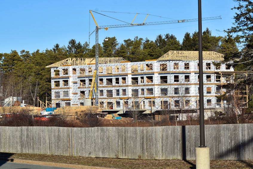 A new 39-unit residential building, Pinehurst Apartments, is under construction in New Minas.