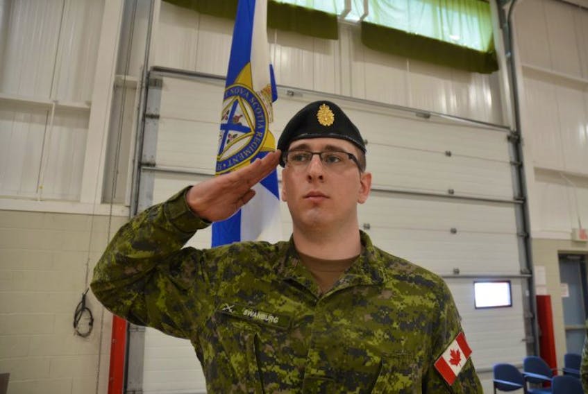 Officer Cadet Paul Swanburg of New Minas, a Basic Military Qualification graduate, says he hopes to eventually advance to an intelligence related role.