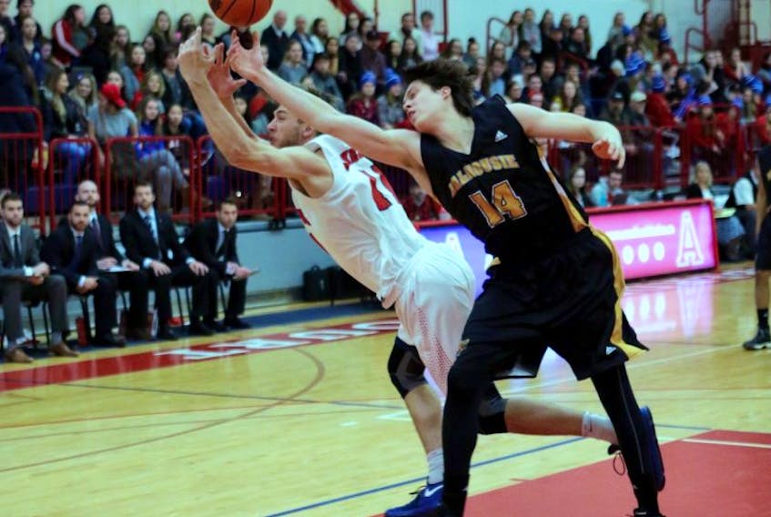 The Acadia Axemen faced some stiff competition from the Dalhousie Tigers in AUS semi-final action in Halifax March 4.