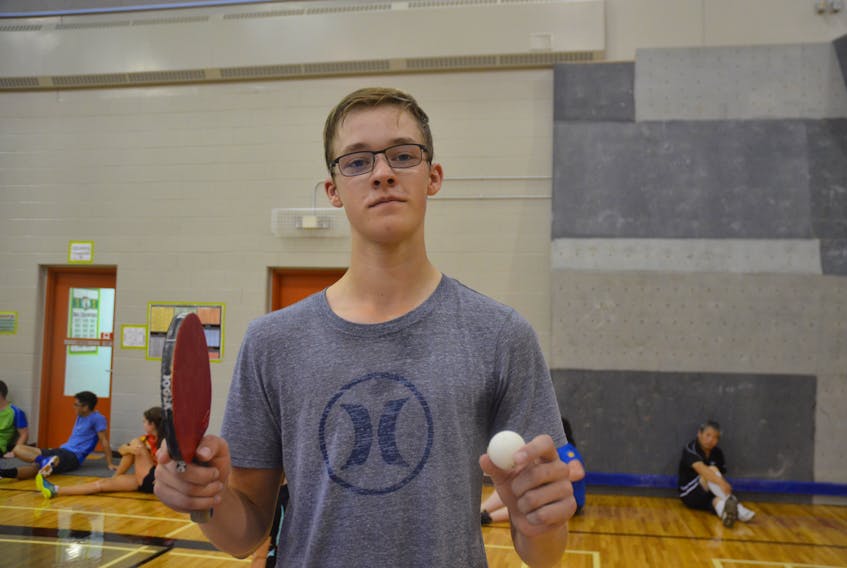 15-year-old Ethan Ennis of Grand Pré is climbing the provincial table tennis ranks and is an alternate for the 2019 Nova Scotia Canada Games team.