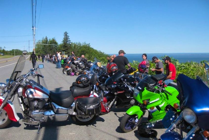 They were lined up all along the Look Off on Aug. 7 when the Halifax Bike Life motorcycle group visited Kings County.