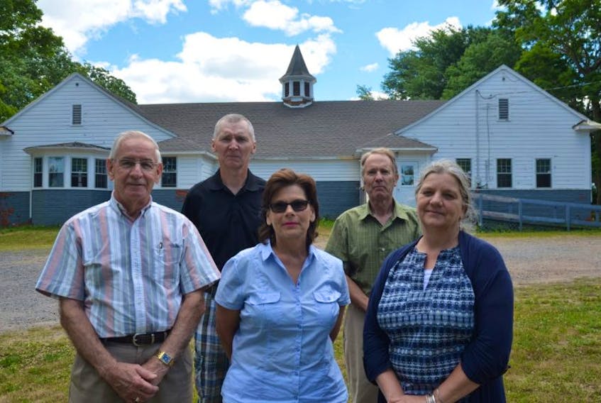 <p>Hadassahouse Society board members, including Dave Davies, Randy Aalders, founder Denise Rochon-Young, Ron Parker and Bernadette Gerrits, have undertaken an ambitious capital campaign to establish a residential addiction treatment facility for women in the former Waterville school building. Missing from the photo are Samantha West and Doug Morgan.</p>