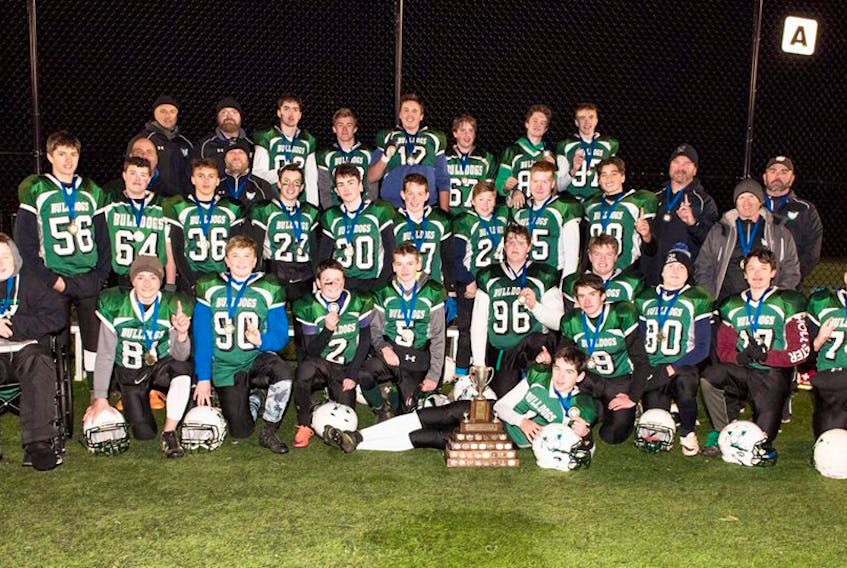 The Bantam Valley Bulldogs recently won provincials in convincing fashion over the Halifax Argos. Head coach Rob Suffron said many of the players are moving on to high school so the win was a great way to conclude their time with the club. - Submitted
