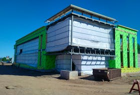 Construction on the new RCMP headquarters in New Minas is progressing with interior wall framing nearing completion and rough-ins for mechanical and electrical systems now being built.