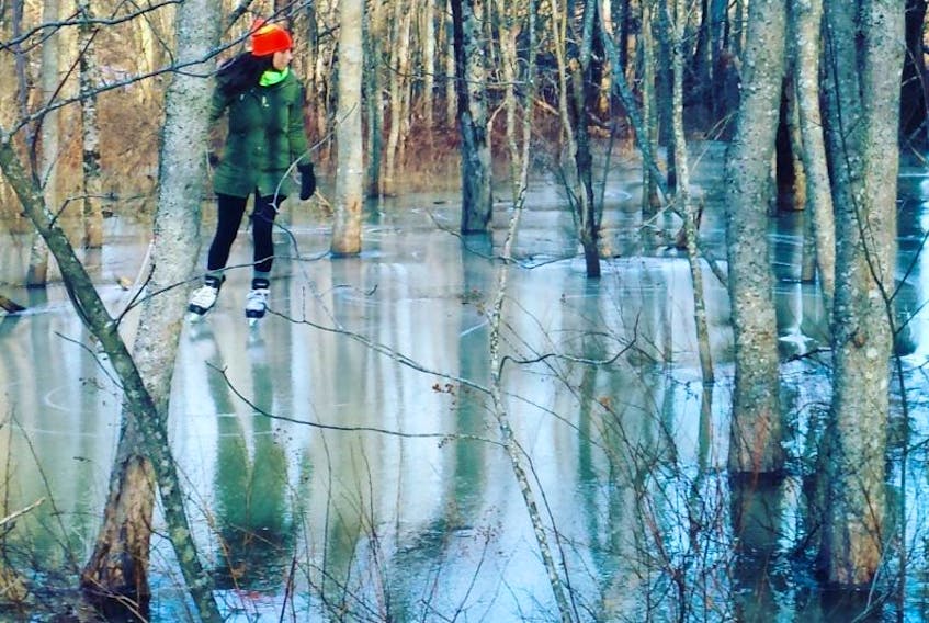 A YouTube video of Coldbrook resident Jessica Spinney skating in this wooded area near South Berwick has garnered a lot of attention online.