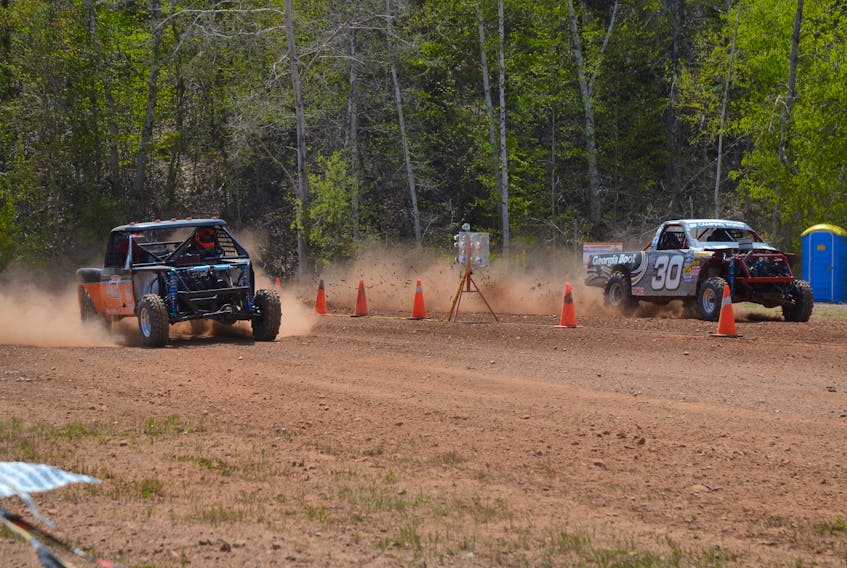 4X4 drag racing at Kings County Off-Road Racing’s third annual Valley Tire 4X4 Truck Rally at the Jones Road pit in New Minas on May 19.