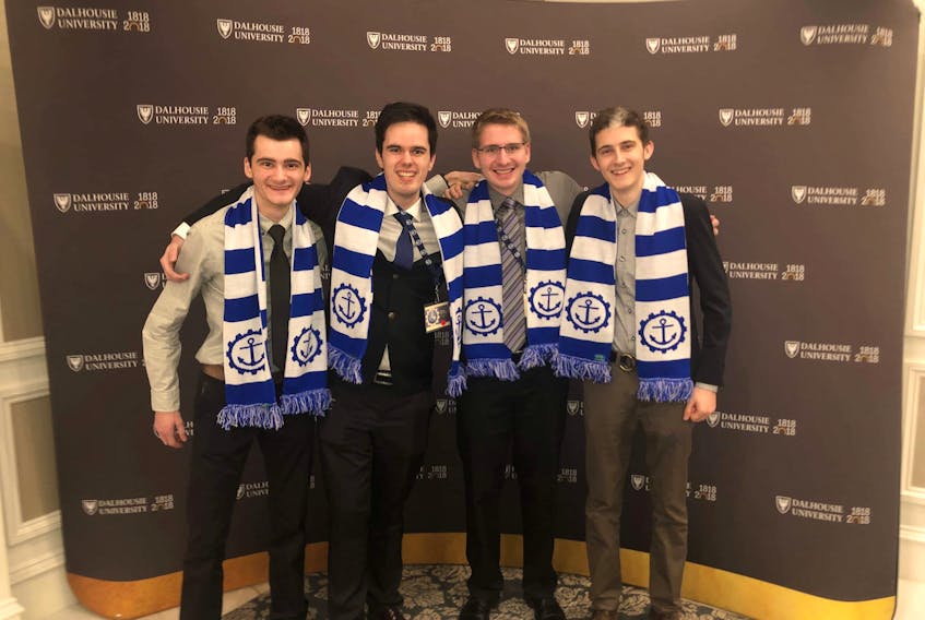 Acadia University Engineering students Lee Weber, Matthew Kneen-Teed, Matthew Hill and Cole Everton made a big impact at a recent national event, taking second place at the Canadian Engineering Competition in Waterloo.