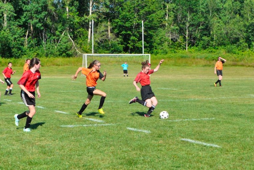 Soccer players from Digby and Cole Harbour faced off at the field in Port Williams Saturday morning.