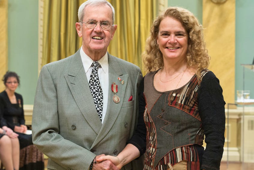 Former Annapolis Valley-Hants MP John Murphy of Canning has been awarded the Sovereign’s Medal for Volunteers in recognition of his work championing mental health and social justice issues. Governor General of Canada Julie Payette presented Murphy with the honour at a ceremony at Rideau Hall in Ottawa. SGT. JOHANIE MAHEU, RIDEAU HALL © OSGG, 2018 PHOTO -
