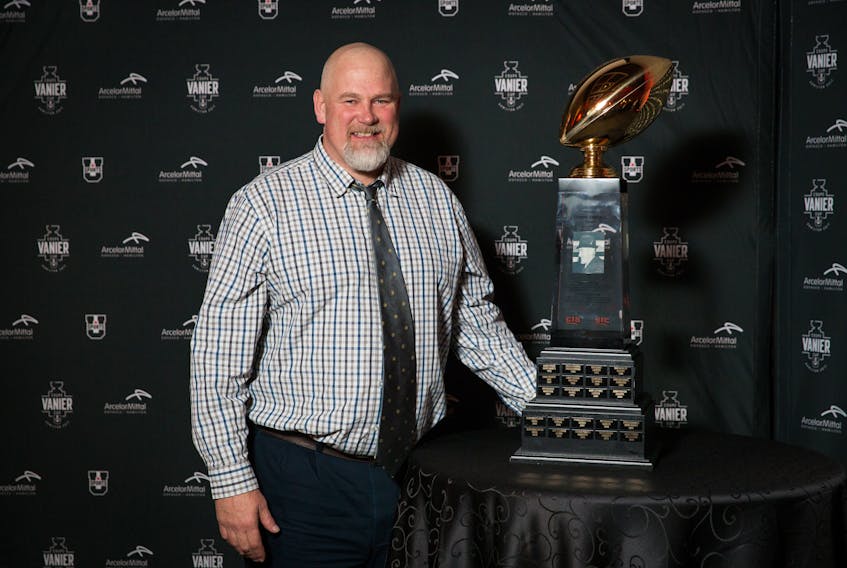 Acadia University head football coach Jeff Cummins is the recipient of the Frank Tindall Coach of the Year Award. - Submitted