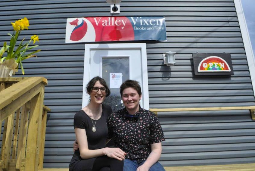Tessa, left, and Max Janes, a Wolfville couple, opened the unique Valley Vixen store on April 29.