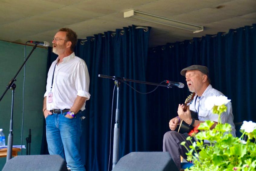 David Francey (left) performs at the 13th Annual Kempt Shore Acoustic Maritime Music Festival on July 16, 2017.