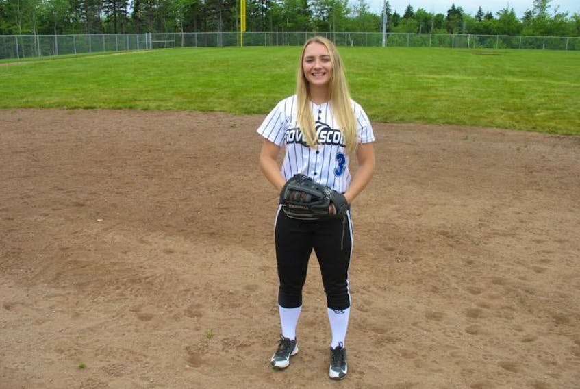 Alisha Bowes-Trinacty, who has family in Windsor and Dartmouth, is excited to be realizing her softball dream while in Winnipeg this summer competing for Team Nova Scotia.