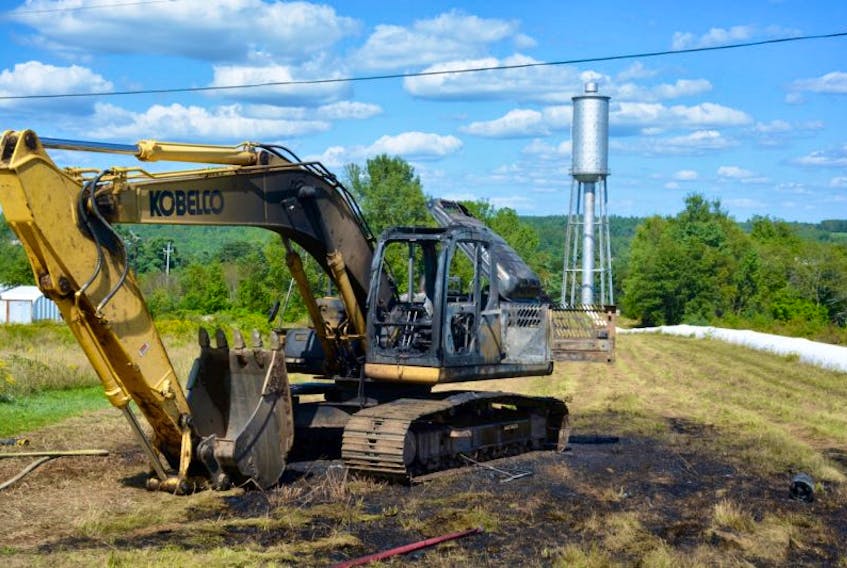 Thanks to a quick response from the Brooklyn Fire Department, damage was limited to the excavator, which was destroyed by a possible engine fire.