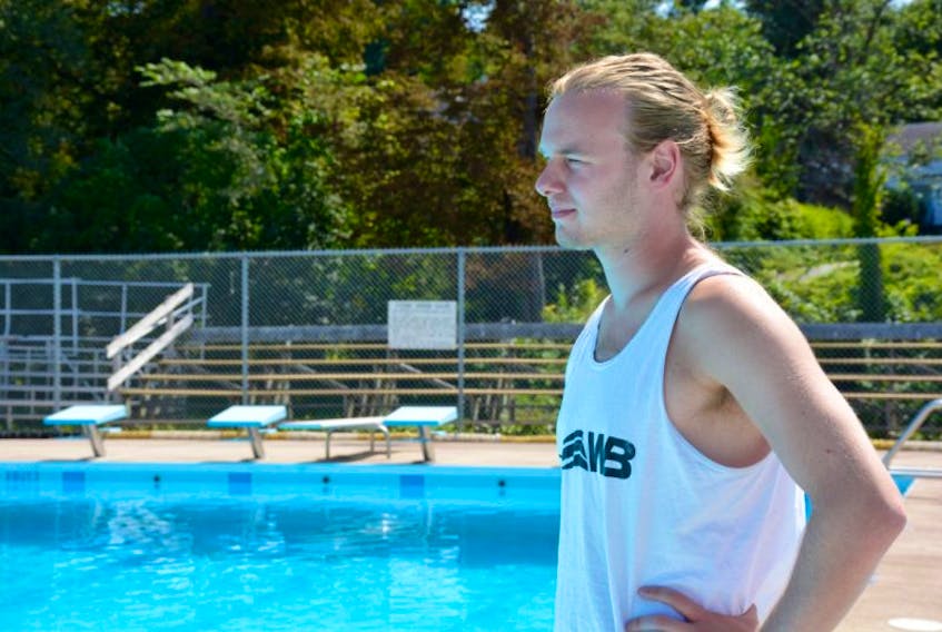 Now a coach, Hayden Adams started his swimming career with swimming lessons when he was eight-years-old, but it wasn’t until he started with the Windsor Bluefins that he really began enjoying the sport.