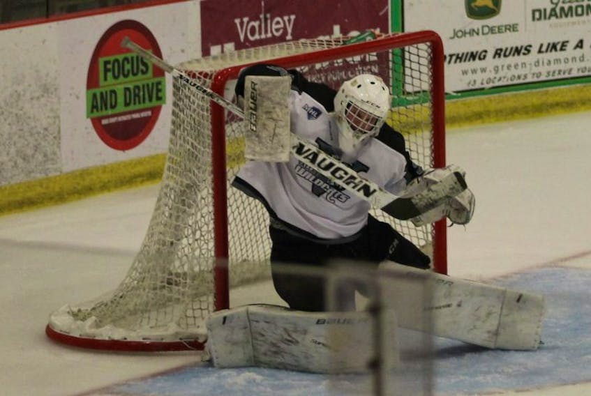 Cole McLaren blocks a shot during the Sept. 15 game.
