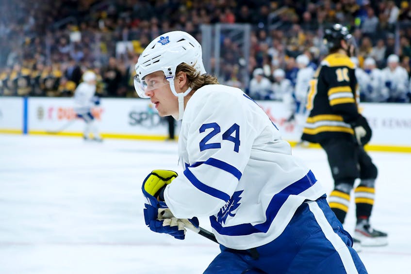 Maple Leafs forward Kasperi Kapanen was bench against the Ottawa Senators on Saturday night. (Maddie Meyer/Getty Images)