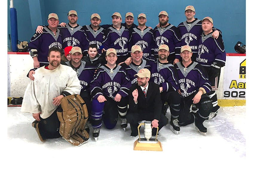The Middle River Tradesmen knocked off the defending champions Sobeys No Stars by a score of 4-2 Son March 17 in the championship game of the Donald Keddy Memorial Oldtimers Division.